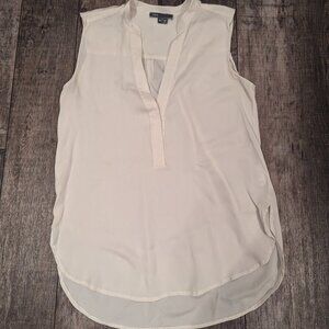 Vince 95% Silk/5% spandex Longline Henley Tank Top Size X-Small
